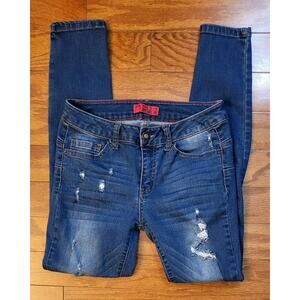 Wax Jean Butt I Love You Jeans Womens Size 7 Low Rise Medium Wash Distressed